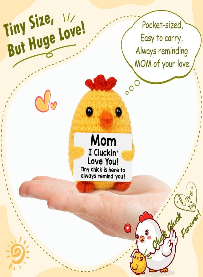 BdayPtion Gifts for Mom Christmas Stocking Stuffers Mom Gifts from Daughter Son, Xmas Present for Mommy Mother in Law Bonus Step Mothers, Funny I Love You Mum Birthday Present Handmade Crochet Chicken - Image 2